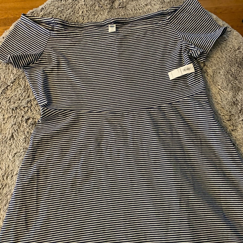 Blue and white dress